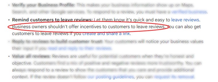 google on paid reviews